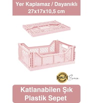 Çok Amaçlı Yer Kaplamayan Katlanabilir Renkli Kasa Sepet Sebze Meyve Eşya Saklama Organizer Kutu