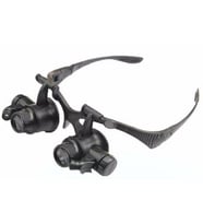 Gözlük Modeli 10X 15X 20X 25X Lens 2 Led Işıklı Büyüteç 9892G