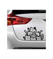 Sevimli Kediler Oto Stickerı Siyah 21*32 Cm