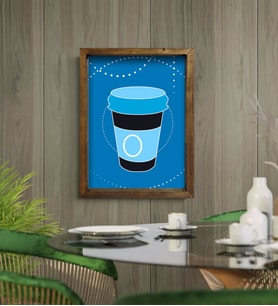 BK Gift Cafe & Bar & Restaurant Konseptli Doğal Masif Ahşap Çerçeveli Tablo-70