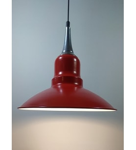 RİOLİGHT RETRO KIRMIZI TEKLİ METAL SARKIT AVİZE ÇAP: 30CM (Siyah)