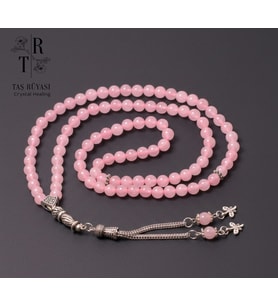 Pembe Kuvars Doğal Taş 99'luk Dua Tesbih (6 mm) - Sevginin ve Huzurun Işığı