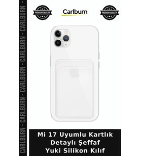 Mi 17 Uyumlu Kartlık Detaylı Şeffaf Yuki Silikon Kılıf Cep Aksesuarı Koruyucu Kap Telefon Aksesuar