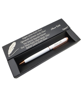 Signator® C488 Beyaz & Rose Gold Tükenmez Kalem  İsme Özel Kalem  Hediyelik Kalem (Karışık)
