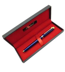 Signator® T447 Mavi Altın Dolma Kalem  İsme Özel Kalem  Hediyelik Kalem (Karışık)