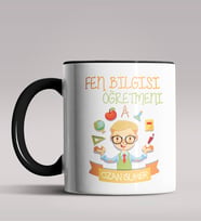 Kişiye Özel Fen Bilgisi Öğretmeni Tasarımlı Siyah Renk Kupa 5 (Siyah)