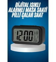 Northcity Işıklı Dereceli Masa Ofis Saati - Alarm ve Termometreli Dijital Çalar Saat