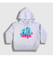 Presmono Unisex Çocuk Beyaz Logo Oyun Fall Guys Kapüşonlu Sweatshirt 360407tt