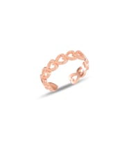 Gümüş rose ayarlamalı bağlı kalpler yüzük SGTL11682ROSE