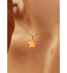 Kişiye Özel 925 Ayar Gümüş Minimal Yıldız Kolye (Gold)