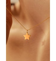 Kişiye Özel 925 Ayar Gümüş Minimal Yıldız Kolye (Gold)
