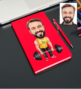 Kişiye Özel Fitness Tasarımlı Karikatür Defter Ve Kalem Seti 57