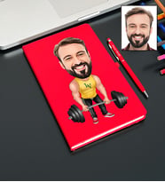 Kişiye Özel Fitness Tasarımlı Karikatür Defter Ve Kalem Seti 57
