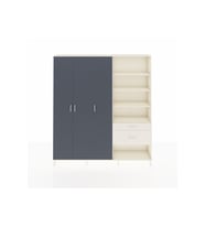 Arges Dolap 16 Raflı 2 Çekmeceli 3 Kapaklı 220x30x243 Aytaşı-Antrasit/Aytaşı