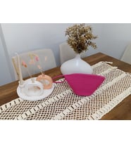 Jüt Hasır Özel Tasarım 20 Cm Clutch Çanta Pamuk Makrome El Emeği