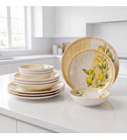 GÜRAL PORSELEN Camelia Lemon Matt 12 Parça 4 Kişilik Yemek Takımı 5733