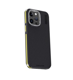 Joko Apple iPhone 15 Pro Max Kılıf Aramid 600D Kevlar Karbon Fiber Magsafe Kapak - Sarı