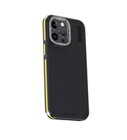 Joko Apple iPhone 15 Pro Max Kılıf Aramid 600D Kevlar Karbon Fiber Magsafe Kapak - Sarı