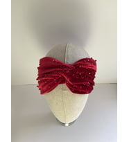 Kırmızı Boncuk İşlemeli Bandana