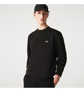 Lacoste Men's Classic Fit Şardonsuz Bisiklet Yaka Sweatshirt Siyah