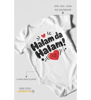 Halam Da Halam! Kısa Kollu Bebek Body %100 Pamuk