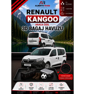 Renault Kangoo (Demirsiz) Koltuklu Van 2024 - 2026 Araca Özel 3D Bagaj Havuzu