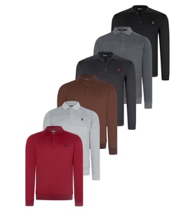 ALTILI SET V4007 DEWBERRY ERKEK SWEATSHIRT-SİYAH-LACİVERT-ANTRASİT-GRİ-BORDO-KAHVE