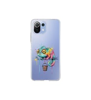 Xiaomi Mi 11 Lite ile Uyumlu Splash Bukalemun Tasarımlı Şeffaf Silikon Kılıf