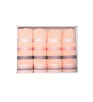 Vos Versa Bursa Varak Serisi 50x90cm %100 Pamuk 4lü Yüz Havlusu Somon VVHM0027