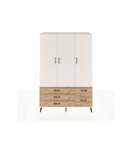 Hyperion Dolap 5 Raflı 5 Çekmeceli Tek Askılı 132x44x195 Aytaşı-Aytaşı/Çam