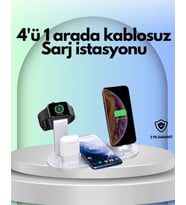 iPhone, Apple Watch ve AirPods ile Uyumlu 4'ü 1 Arada Şarj Ünitesi – Tüm Apple Cihazları Tek Noktada