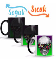 skull Sihirli Kupa Bardak Porselen