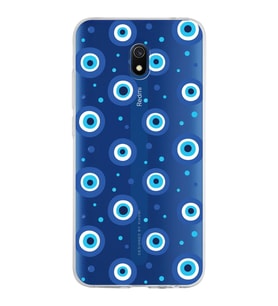 PrintiFy Xiaomi Redmi 8A ile Uyumlu 1mm Slim Fit Nazar Boncuğu 1 Baskılı Şeffaf  Kılıf