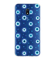 PrintiFy Xiaomi Redmi 8A ile Uyumlu 1mm Slim Fit Nazar Boncuğu 1 Baskılı Şeffaf  Kılıf