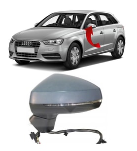 Audi A3 HB Sol Ayna Komple Katlanır 2012-2019 8V1857409G
