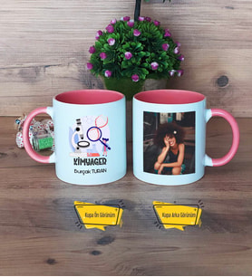 Kimyager Kupa Bardak Pembe Fotoğraflı Kimyagere Hediye