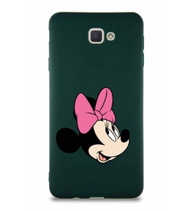 Samsung Galaxy J7 Prime 2 Soft Premier Kapak Minnie Mouse-A Tasarımlı Silikon Kılıf - Yeşil (Şeffaf)