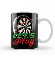 Lets Play Darts Dartboard Dart Player Target Bullseye Arrow Kupa Bardak Porselen