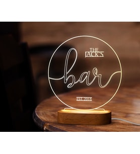 BK Gift Kişiye Özel Bar Tasarımlı Led Lamba, Gece Lambası, Ev Dekorasyonu, Işıklı Pleksi Biblo-2