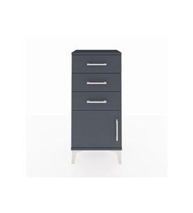 Arges Komodin 3 Çekmeceli Tek Kapaklı 44x30x96 Antrasit-Antrasit