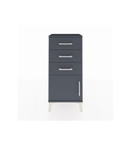 Arges Komodin 3 Çekmeceli Tek Kapaklı 44x30x96 Antrasit-Antrasit