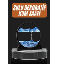 Northcity Dekoratif Sulu Kum Saati Ofis Masa Üstü Ev Yuvarlak Kum Saati - 3D LED Gece Lambası