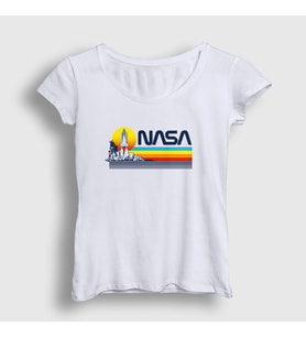 Presmono Kadın Beyaz Sun Nasa Space Uzay T-Shirt 369683tt