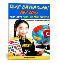 Ülke Bayrakları Aktivite Seti (Kes-Yapıştır, Bak-Çiz, Bak-Boya)