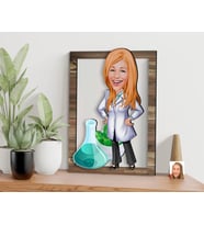 BK Gift Kişiye Özel Kadın Eczacı Karikatürlü 3D Ahşap Tablo, Sevgiliye Hediye, Arkadaşa Hediye, Yıl Dönümü Hediyesi, Doğum Günü Hediyesi-1