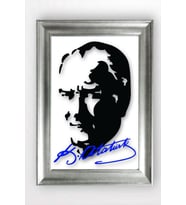 Gümüş Çerçeveli Atatürk Tablo a819