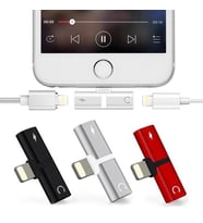 iPhone Uyumlu 7 8 11 X XS Kulaklık Şarj Aleti Girişi Çoklayıcı Lightning (Gold)