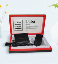 BK Gift Kişiye Özel Baba Tasarımlı Mesajlı Kutuda Cüzdan Kravat Çakmak ve Kalem Hediye Seti-1