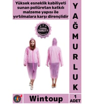 #Yağmurluk Çıtçıt Kapüşonlu Şeffaf Pratik Su Geçirmez Unisex Standart Boy Tek Kullanımlık Yağmurluk