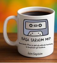 Komik - Esprili Kupa Bardak Başa Saralım Mı Yazılı Komik Kupa Bardak